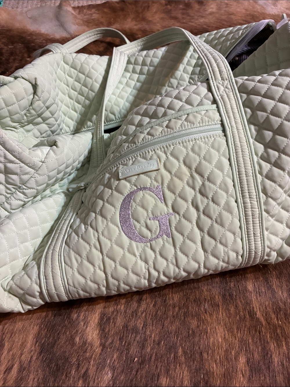 Vera Bradley overnight bag with G initial
